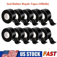 10pcs Black Rubber Silicone Repair Waterproof Adhesive Tape Rescue Self Fusing