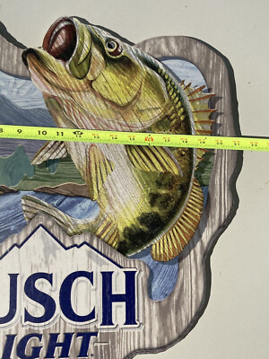 釣り　フィッシング　BUSCH LIGHT 飾り物　オシャレ 🎣🍻Busch Light Wood Fishing Sign – 23” Rustic Decor for
