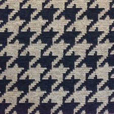 Navy hounds tooth Chenille Upholstery Drapery fabric by the yard 54 Wide