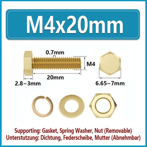 Tornillos hexagonales de latón M3 ~ M16 con tuercas y arandelas y pernos completamente roscados - Imagen 18 de 97