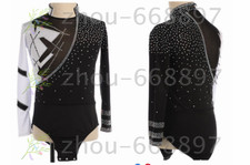 Figure Skating Top Men's Boys' Ice Skating Outfits Top black High Elasticity