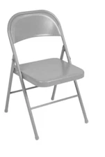 COSCO SmartFold All-Steel Folding Chair, 4-Pack, Grey