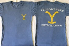 Yellowstone TV Show Dutton Ranch Mineral Wash Licensed Blue T-Shirt