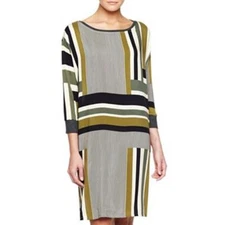 MNG Multi Color Striped Shift Shirt Retro Light Weight Casual Dress ~ M M3020  