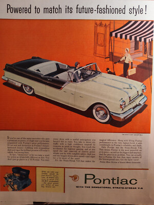 1955 Saturday Evening Post Ad Advertisement PONTIAC Star Chief Convertible!