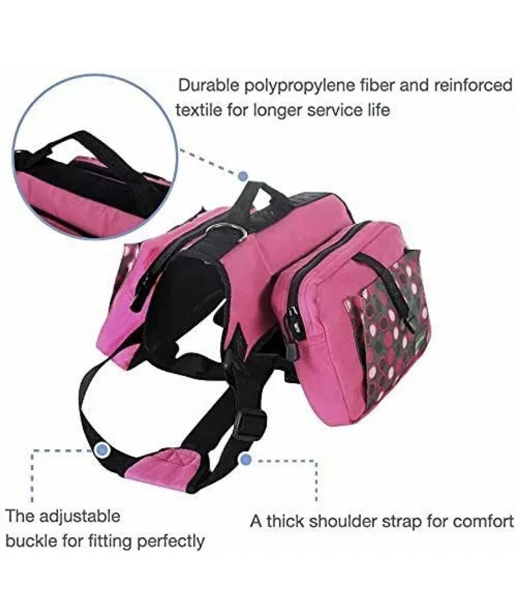 Wellver Adjustable Dog Saddle Bag Hound Travel Backpack for Pet