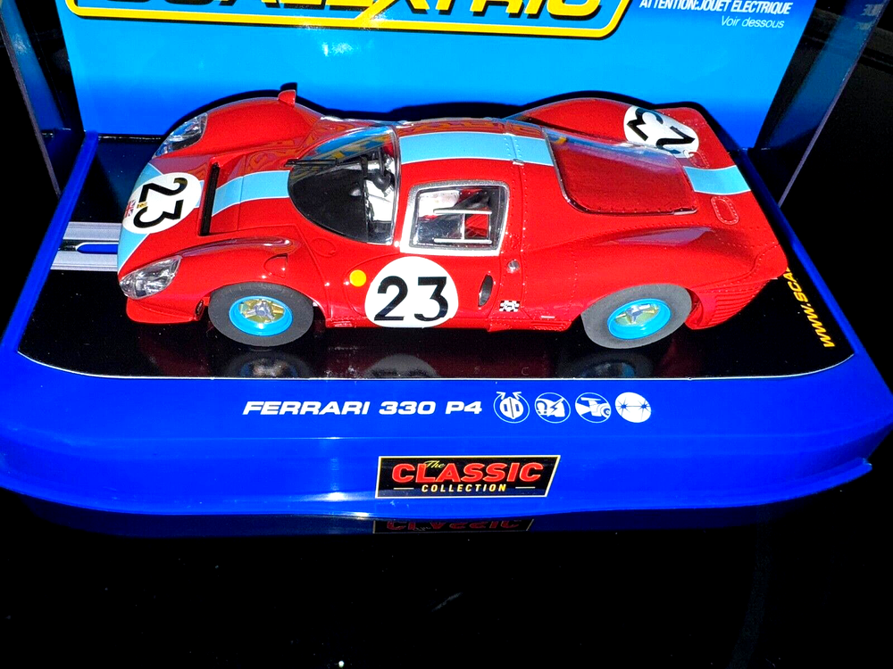 Vintage SCALEXTRIC C3028 Ferrari 330 P4 #23 Red/Blue Rare Slot Car Collectible