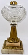 Antique PERIWINKLE Kerosene Oil Composite Stand Lamp Thuro II, 67-f Elegant Base