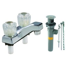 Home Plus Chrome Centerset Bathroom Sink Faucet 4 in.