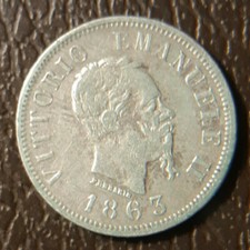 50 CENTESIMI 1863 NAPOLI VITTORIO EMANUELE II REGNO D'ITALIA