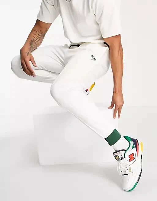 River island white joggers sale