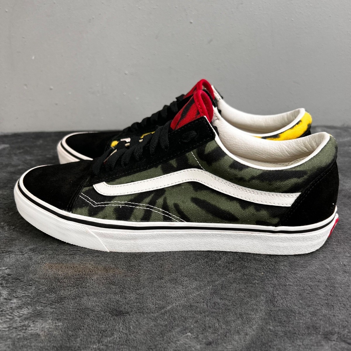 Vans Old Skool Tie Dye Low Top Sneakers Men 7 Woman 8.5 Gray Yellow Black Vans Old Skool Shoes - black (tie dye multi) main image 4