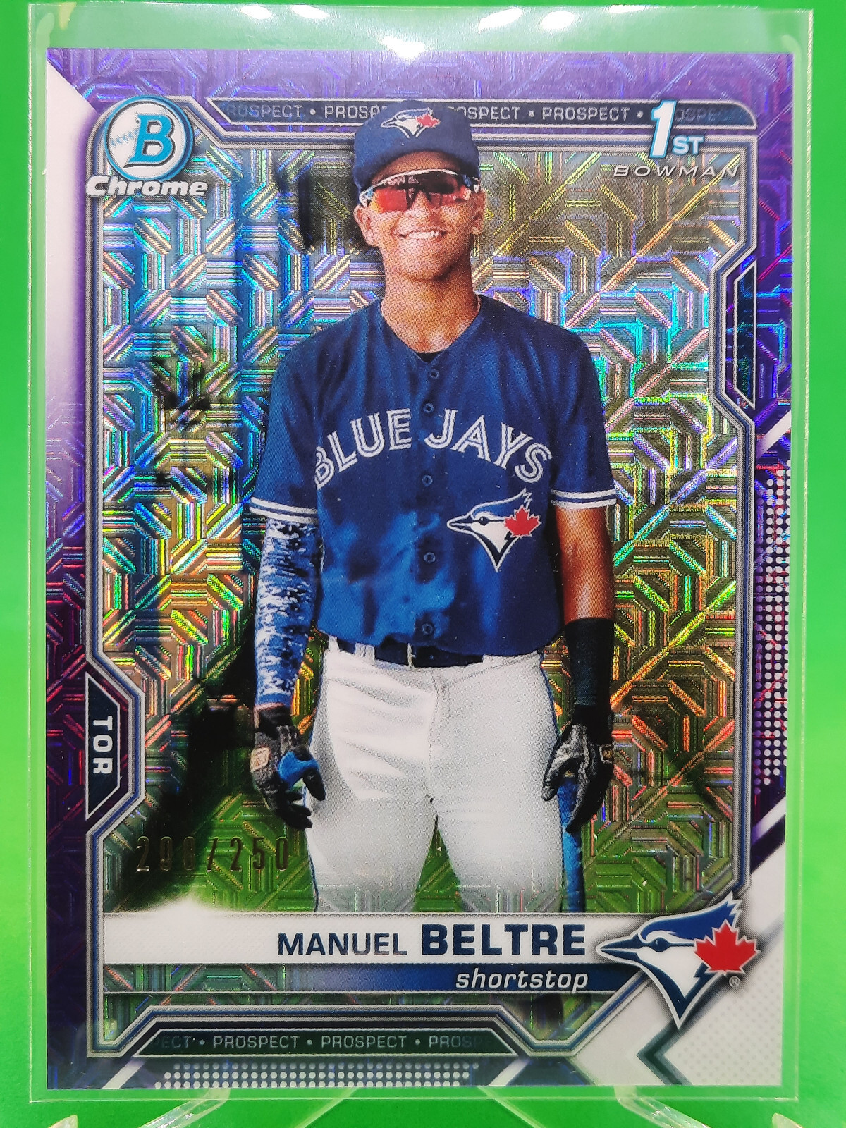 Manuel Beltre 2021 Bowman Chrome 1st #BCP-244 Purple Shimmer Refractor /250