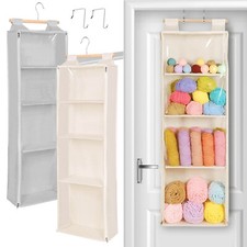 Hanging Yarn Storage Holder, Over the Door Clear Knitting Organizer Storage Bag