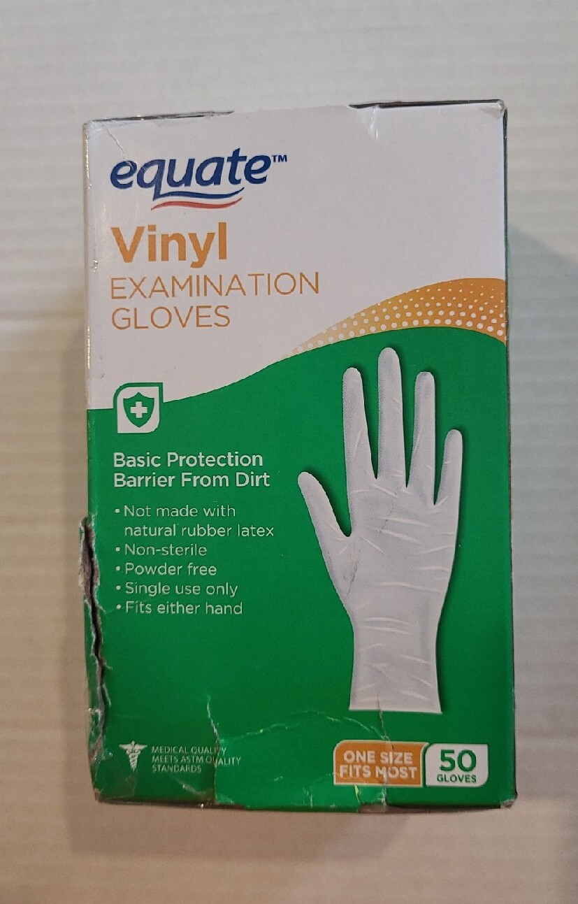 EQUATE VINYL EXAMINATION GLOVES 50 GLOVES eBay