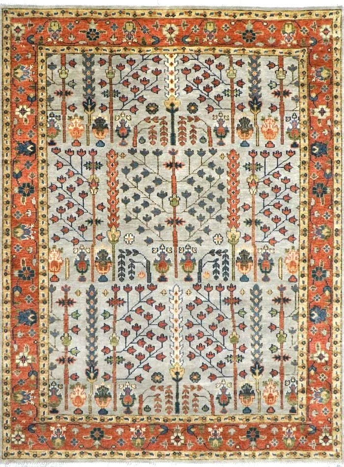 Multi Color Multi Sizes Wool Rug Hand Knotted Traditional Tree of Life Area Rug - Image 3 of 4