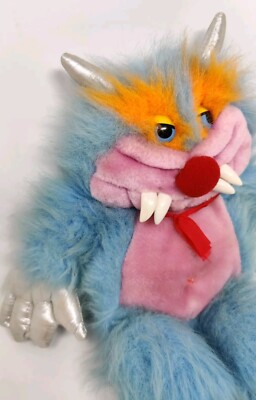 Vintage Little Meat Head My Pet Monster Like 1987 Plush Blue RARE