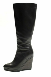 Calvin Klein Collection Cuña De Cuero Dominique Alto Rodilla Botas $1200  8.5 | eBay