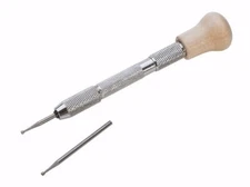 2-Piece Wire Rounder Set w/ Wooden Swivel Top Pin Vise Burs Jewelry Making Set