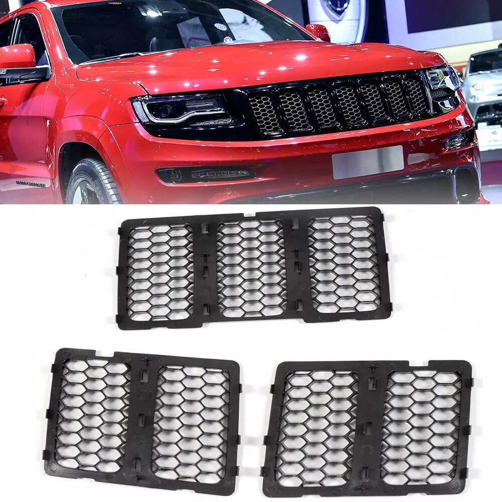 Front Grille Insert Mesh Grill Honeycomb For 2014-2016 Jeep Grand Cherokee Black