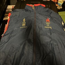 VINTAGE Team USA Olympic Jacket Mens Large Blue Starter Atlanta 1996 Dream Team