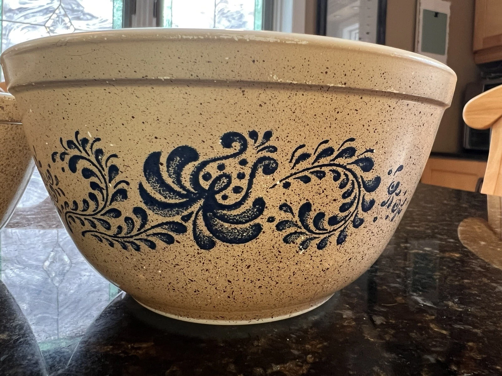 Lot of 2 Vintage Pyrex Homestead Blue Flowers Mixing Bowls 401 & 402