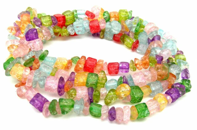 Crackle Glass Multicoloured Jewellery Beads