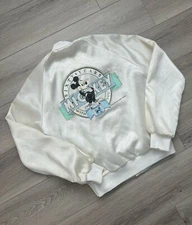 Vintage 80s Walt Disney World Mickey Mouse Varsity Jacket Chalkline Rare - sz M