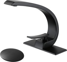 Matte Black Bathroom Sink Faucet Brass Single Hole Single Handle Bathroom Faucet