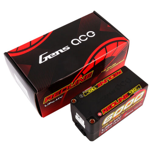 Gens Ace 15.2V 130C 4S 6000mAh Lipo Battery HardCase HV For 1/8 RC Racing Series - Afbeelding 1 van 5