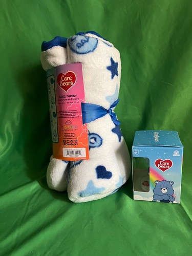 Care Bears throw blanket- 40 in X 50 in & Grumpy Bear mini Bobble head - Picture 8 of 10