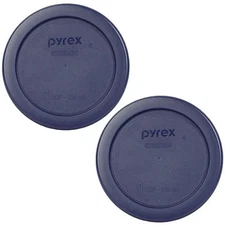 Pyrex 7202-PC Dark Blue Plastic Replacement Storage Lid Cover (2-Pack)