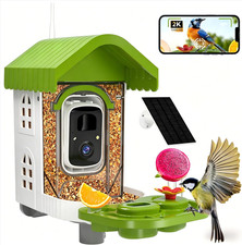Bird Feeder with Camera Solar Powered, Smart Bird Feeder with AI Identify Birds