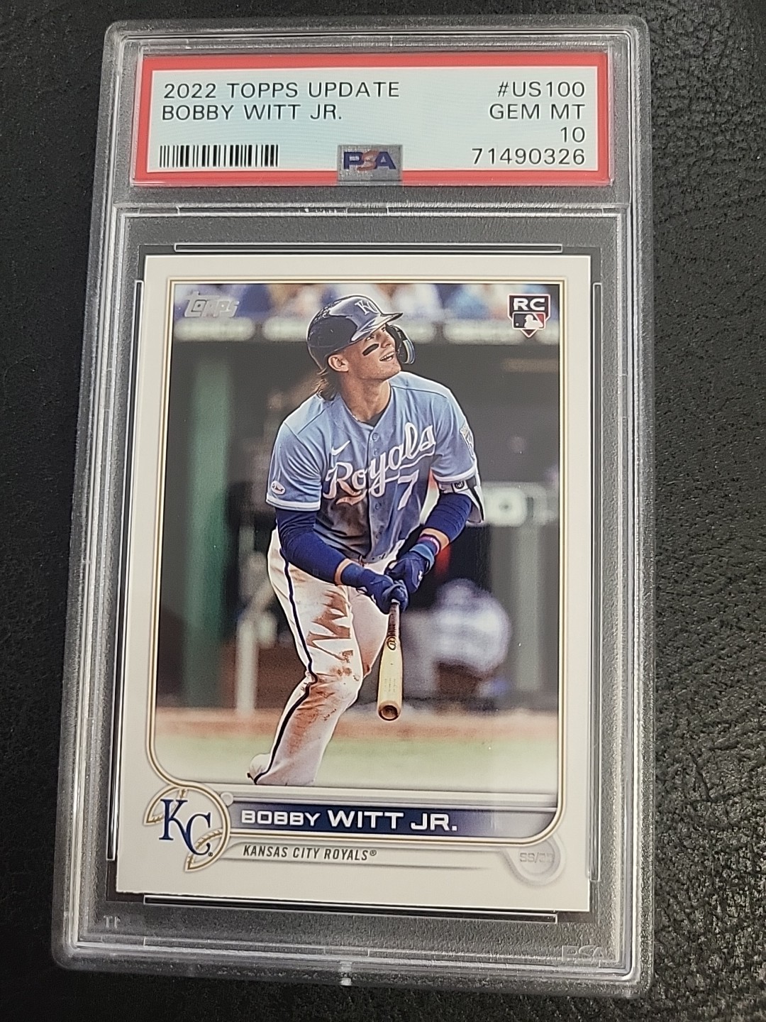 2022 Topps Update Series Bobby Witt Jr. #US100 RC PSA 10 GEM MT