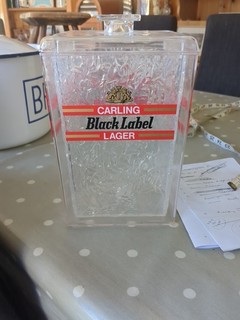Retro Carling Black Label Lager Plastic Ice Bucket with Lid
