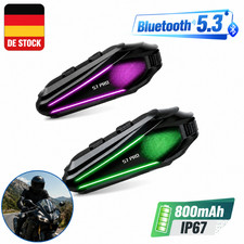Motorradhelm Headset 2x Bluetooth 5.3 Freispr...