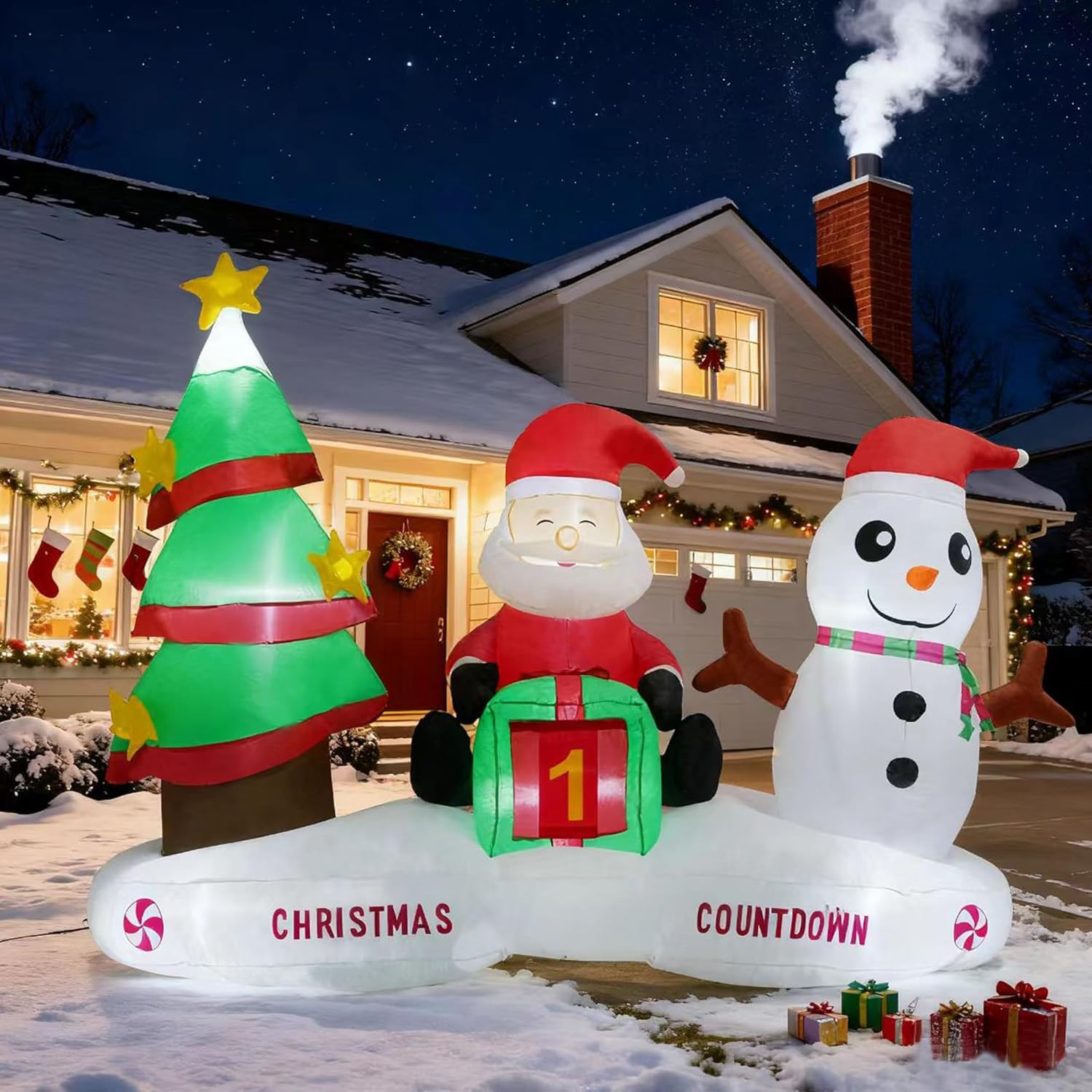 Inflatable Christmas Countdown Decoration for Outdoor Yards,