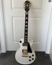 Epiphone Les Paul Custom Electric Guitar White Solid Body 6-String RH 22F 1998