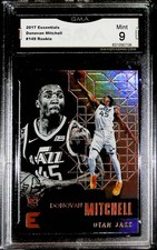 2017-18 Essentials #149 Donovan Mitchell RC Rookie Card Utah Jazz Graded MINT GM. rookie card picture