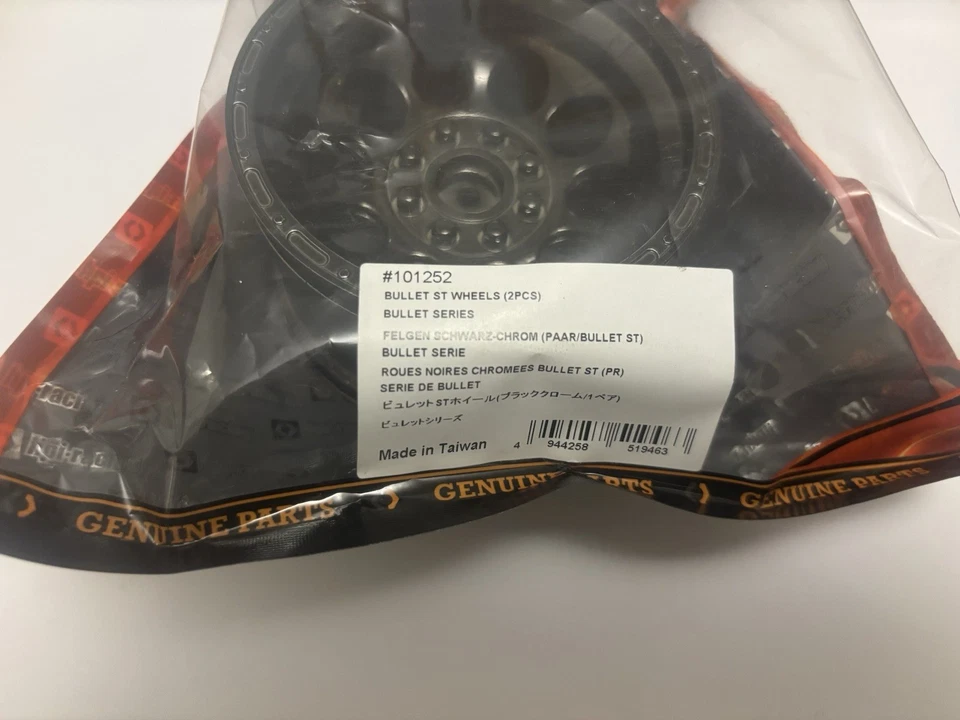 HPI BULLET ST WHEELS 101252 3.2” Diameter 1/10 Scale Truck Black Chrome 14mm Hex - Image 2 of 4