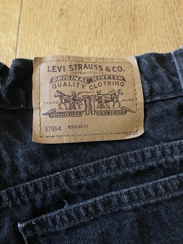 Levis Vintage 954 Shorts Women's 7 Orange Tab Jean Black Denim Cuffed High Rise - Picture 7 of 18