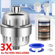 20-Stage Shower Head Filter with 3 Replaceable Filter Cartridges for Hard Water