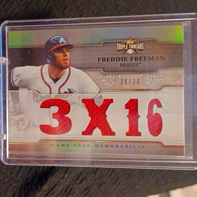 Topps 2014 Triple Threads Freddie Freeman Braves Memorabilia TTR-FF3 26/36