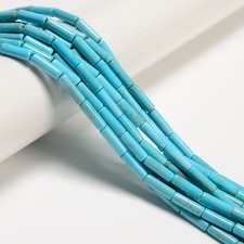 Blue Turquoise Round Tube Beads 4x13mm 15.5" Strand