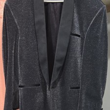 AFTER MIDNITE Black Tuxedo Jacket Satin Shawl Lapel, Regular Size.