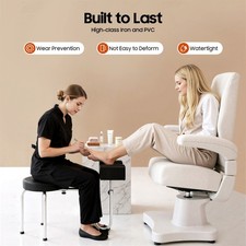 Portable Salon Spa Pedicure Stool Foot Rest Stool Chair Height Length Adjustable