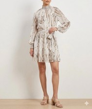 Banana Republic Women's Marbled Smocked Sheer Mini Dress with Underslip BohoChic