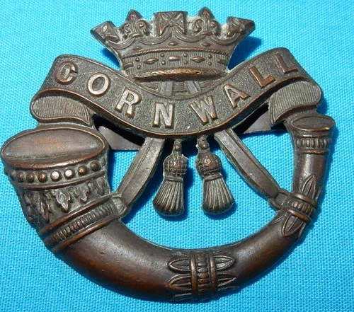 WW1 DUKE OF CORNWALL'S LIGHT INFANTRY BRONZE BRITISH MILITARY CAP BADGE GENUINE