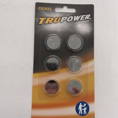 2 Packs Of CR2032 3v lithium batteries, 6 Batteries per Pack, That's 12 Total.