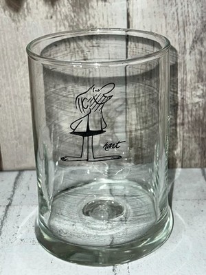 Vintage Johnny Hart BC 1970's Drinking Glass, Pinched Design Marathon Grog Glass